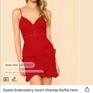 Red lace dress